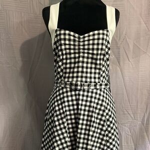 Black and White Gingham Swing Dress
